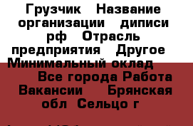 Грузчик › Название организации ­ диписи.рф › Отрасль предприятия ­ Другое › Минимальный оклад ­ 13 500 - Все города Работа » Вакансии   . Брянская обл.,Сельцо г.